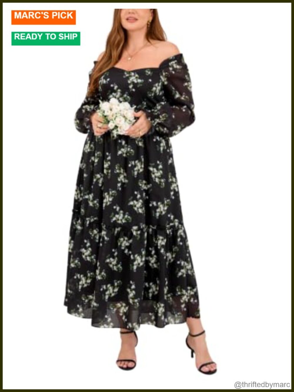 Plus Size Wedding Guest Dress Sweetheart Ruffle Sleeve Chiffon A-Line